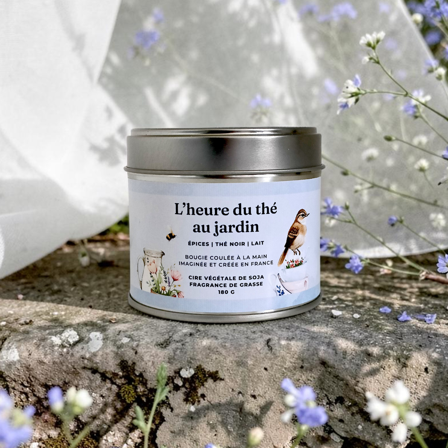 Bougie - L'heure du thé au jardin